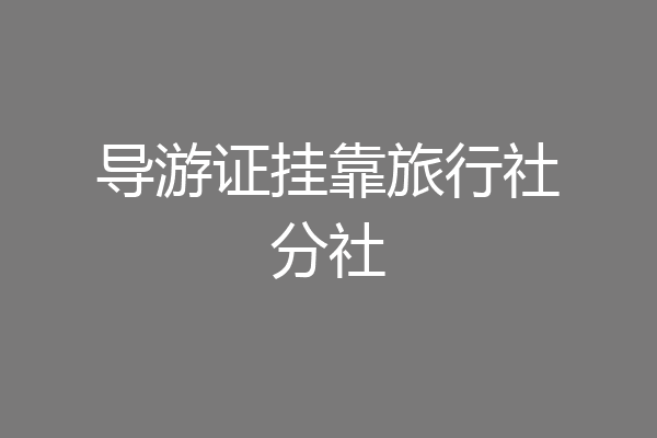 导游证挂靠旅行社分社