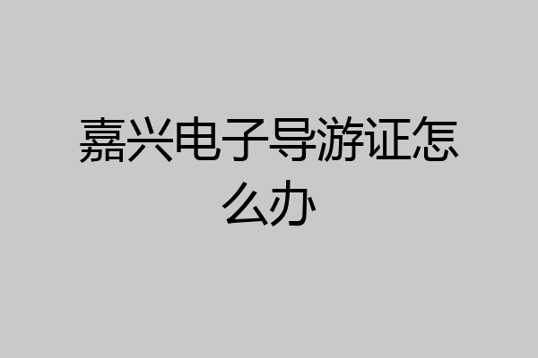 嘉兴电子导游证怎么办