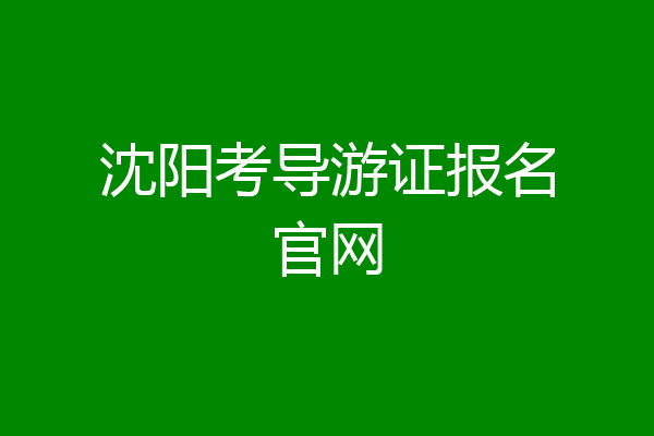 沈阳考导游证报名官网