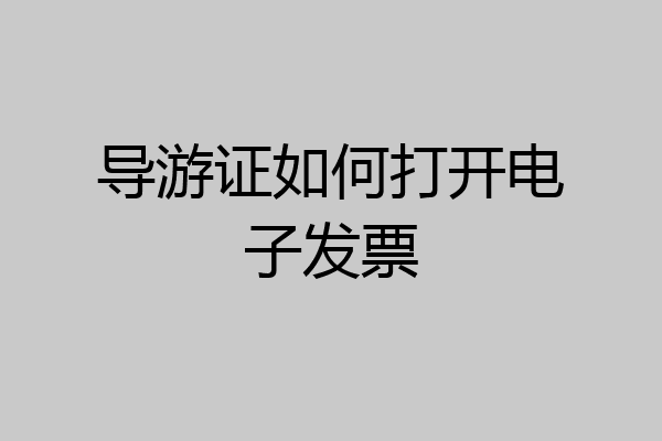 导游证如何打开电子发票