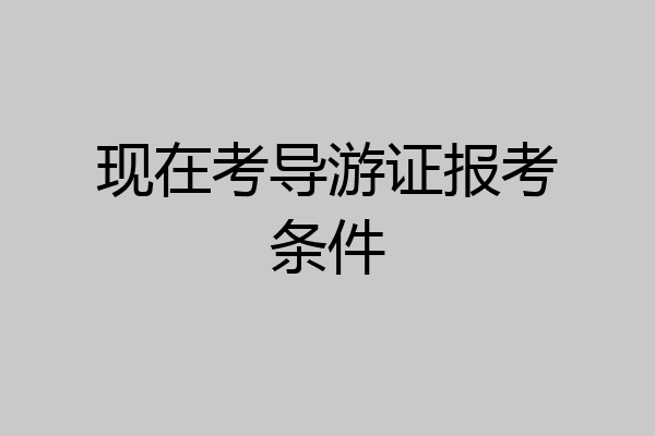 现在考导游证报考条件
