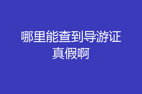 哪里能查到导游证真假啊