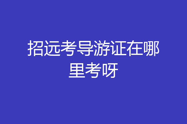 招远考导游证在哪里考呀