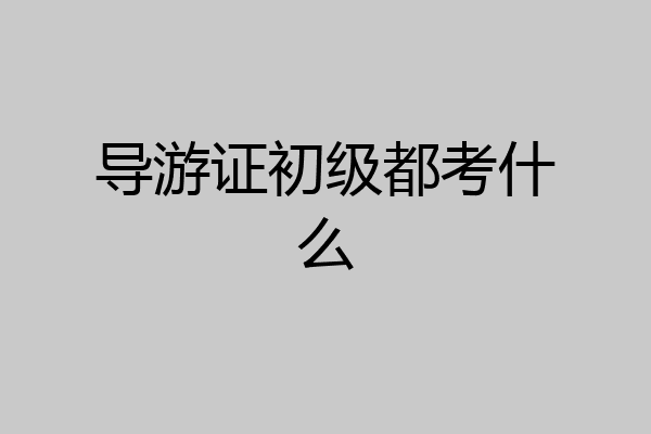 导游证初级都考什么