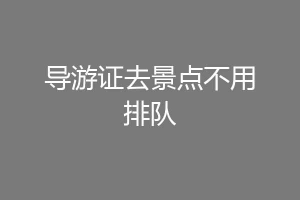 导游证去景点不用排队
