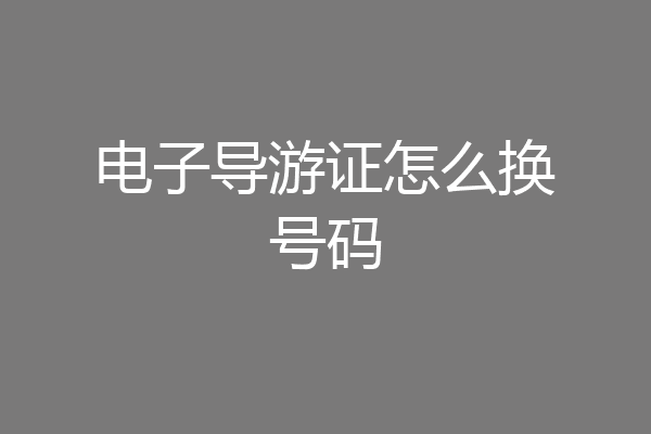 电子导游证怎么换号码