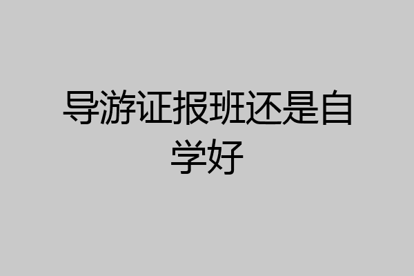 导游证报班还是自学好