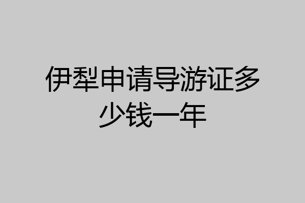 伊犁申请导游证多少钱一年