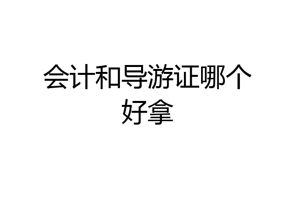 会计和导游证哪个好拿