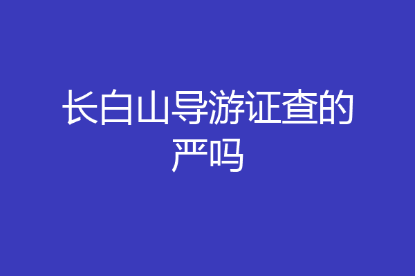 长白山导游证查的严吗