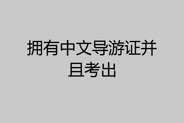 拥有中文导游证并且考出