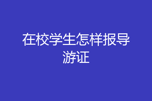 在校学生怎样报导游证
