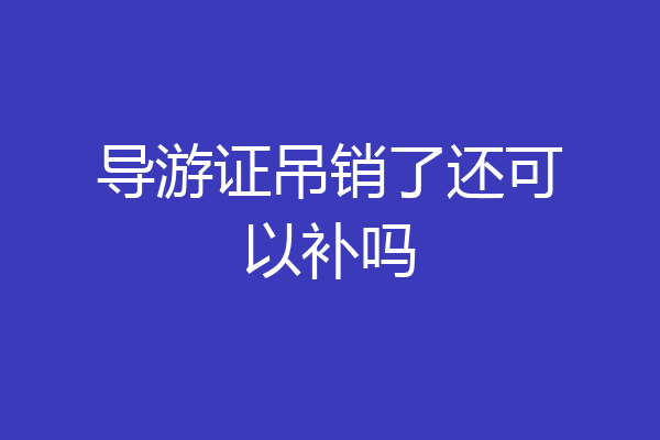 导游证吊销了还可以补吗