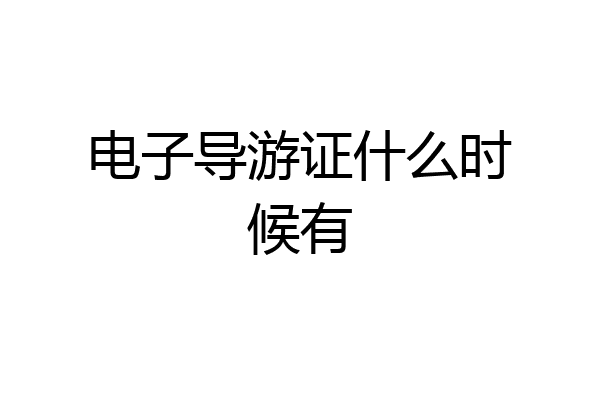 电子导游证什么时候有