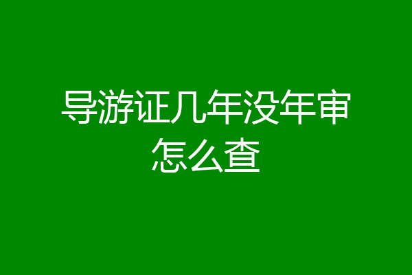 导游证几年没年审怎么查
