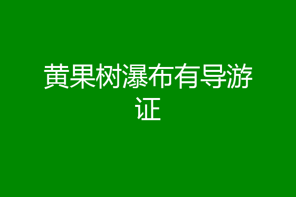 黄果树瀑布有导游证