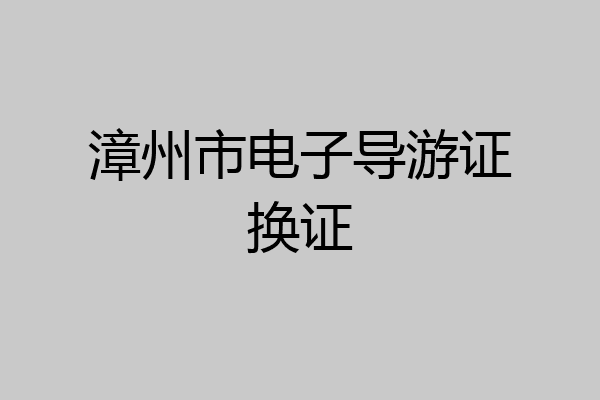 漳州市电子导游证换证