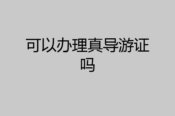 可以办理真导游证吗