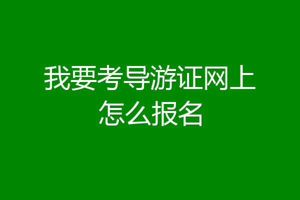 我要考导游证网上怎么报名