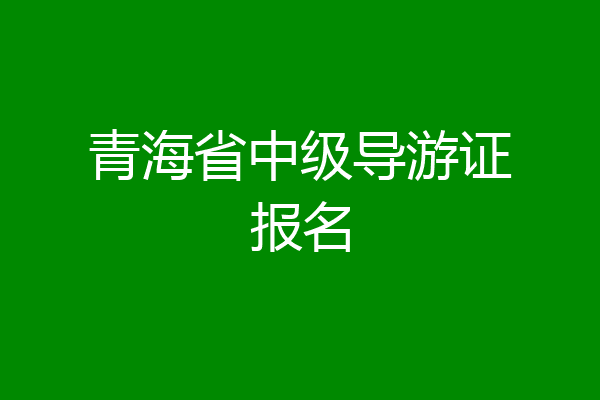 青海省中级导游证报名