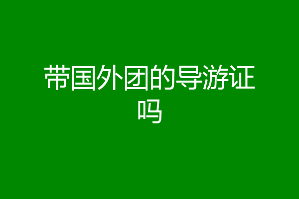 带国外团的导游证吗