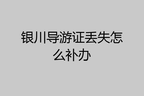 银川导游证丢失怎么补办