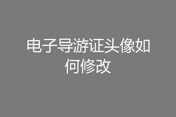 电子导游证头像如何修改