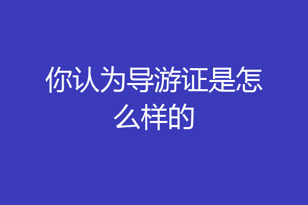 你认为导游证是怎么样的