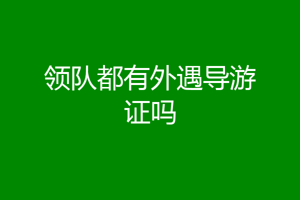 领队都有外遇导游证吗