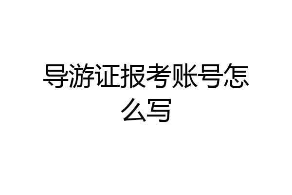 导游证报考账号怎么写