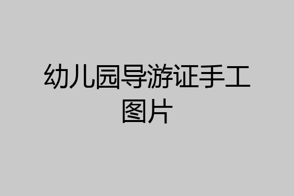 幼儿园导游证手工图片