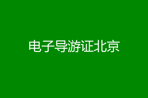 电子导游证北京