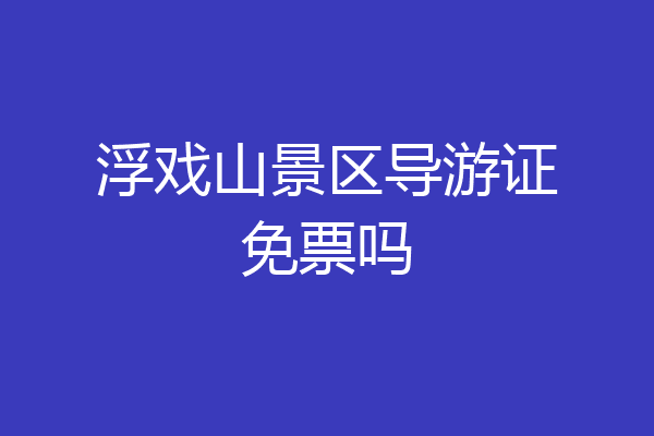 浮戏山景区导游证免票吗