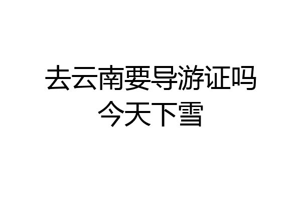 去云南要导游证吗今天下雪