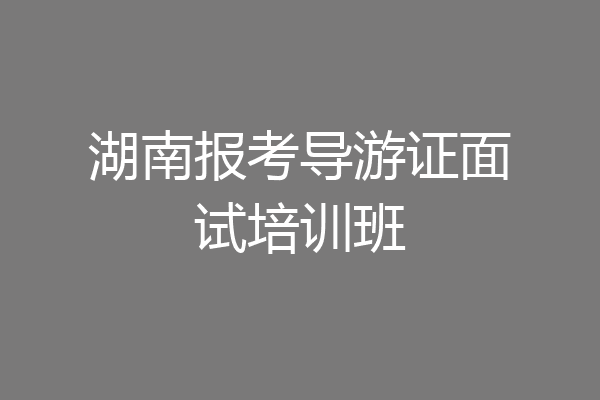 湖南报考导游证面试培训班