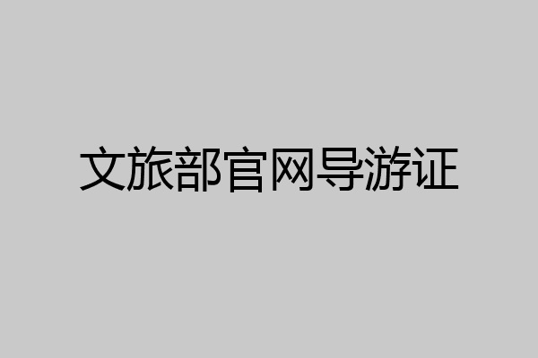 文旅部官网导游证