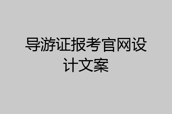 导游证报考官网设计文案