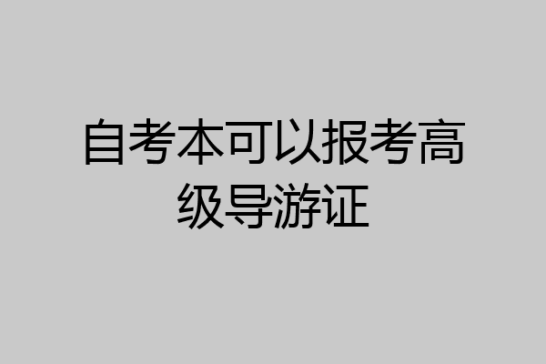 自考本可以报考高级导游证