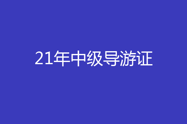 21年中级导游证