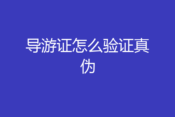 导游证怎么验证真伪