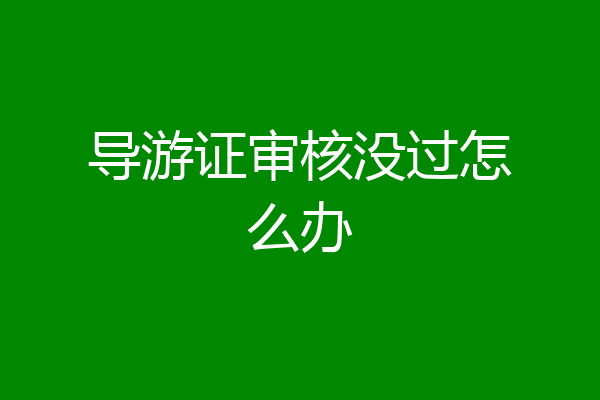 导游证审核没过怎么办