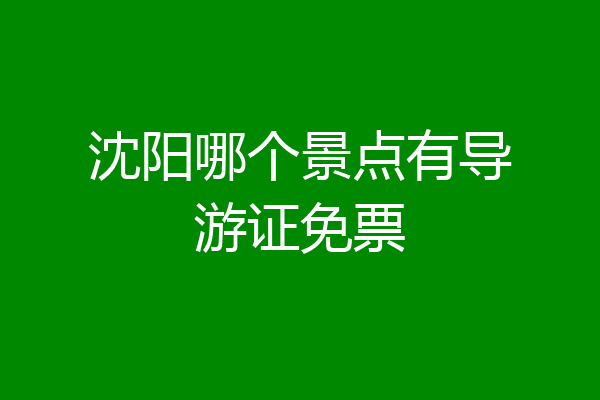 沈阳哪个景点有导游证免票