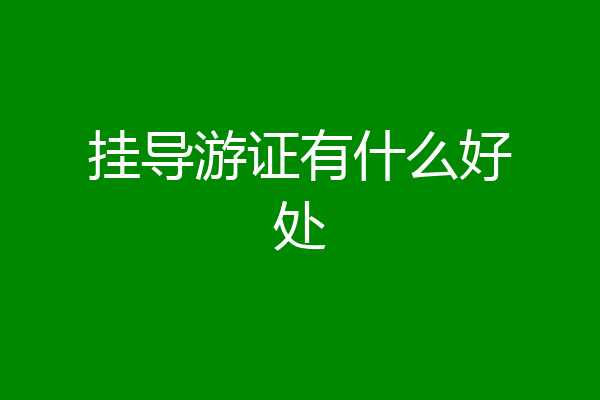挂导游证有什么好处