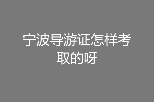 宁波导游证怎样考取的呀