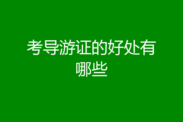 考导游证的好处有哪些