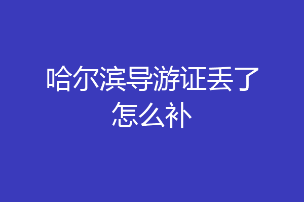 哈尔滨导游证丢了怎么补