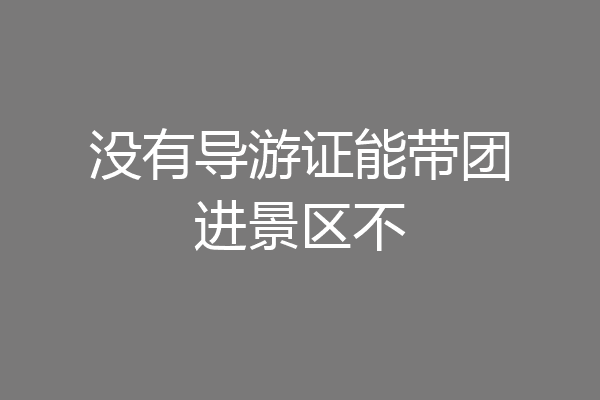 没有导游证能带团进景区不