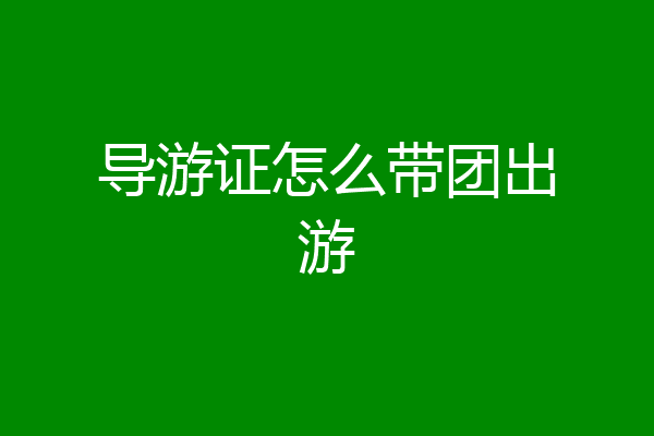 导游证怎么带团出游