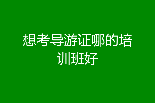 想考导游证哪的培训班好