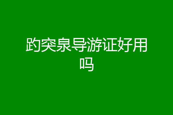 趵突泉导游证好用吗